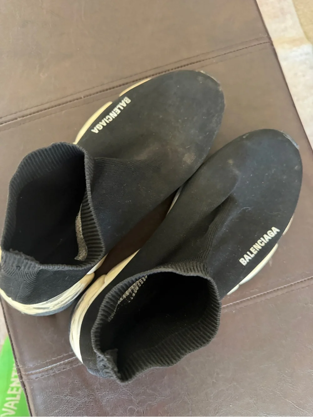 Balenciaga Black Sock Runner Sneakers with White Sole - Picture 4 of 5